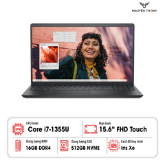 Laptop Dell Inspiron 3530  (Core i7 1355U | RAM 16GB | 512GB SSD | Intel Iris Xe Graphics | 15.6inch Full HD Touch | Windows 11 Home | Black)