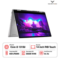 Laptop Dell Inspiron 7430 2in1 (Intel I3-1315U, Ram 8GB, 256GB SSD, 14inch FHD+, Cảm ứng, Platium)