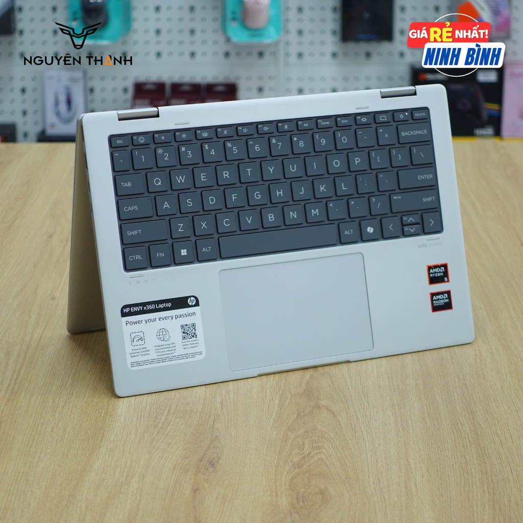 Laptop HP Envy x360 2 in 1 14-fa0013dx(Ryzen 5 8640HS, Ram 16GB, 512GB SSD, AMD Radeon, 14 WUXGA, Cảm ứng, Win 11)