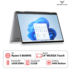 Laptop HP Envy x360 2 in 1 14-fa0013dx(Ryzen 5 8640HS, Ram 16GB, 512GB SSD, AMD Radeon, 14 WUXGA, Cảm ứng, Win 11)