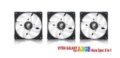 BỘ QUẠT VITRA GALAXY ARGB 3 IN 1 Aura Sync Black (3Fan/Kèm điều khiển)