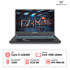 Laptop Gaming GIGABYTE G5 KF5 (Core i7-12650H, Ram 16GB, SSD 512GB, RTX 4060 8GB,15.6 FHD 144hz)