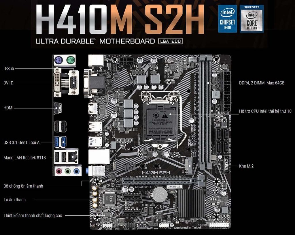 Mainboard Gigabyte H410M S2H