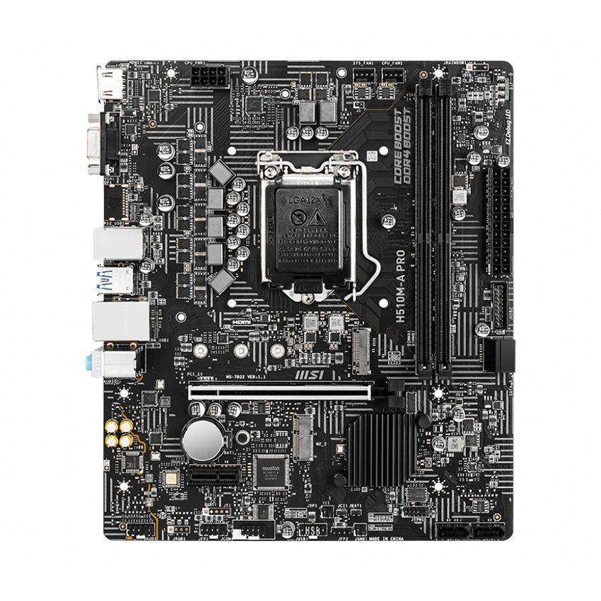 Mainboard MSI H510M-A PRO (Intel H510, Socket 1200, m-ATX, 2 khe Ram DDR4)