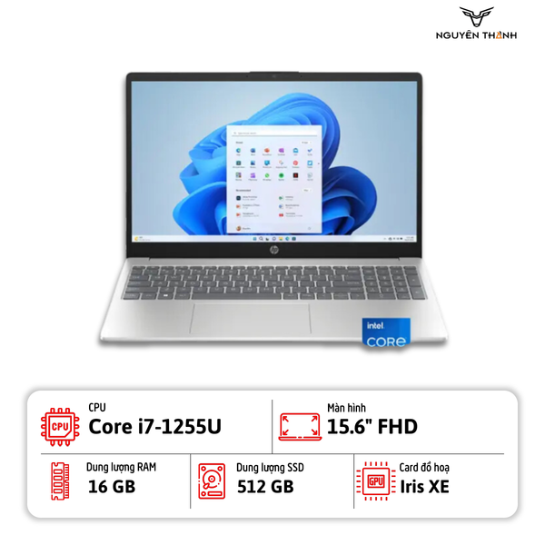 Laptop HP 15-fd0107dx (Core i7-1255U, Ram 16GB, SSD 512Gb, 15.6