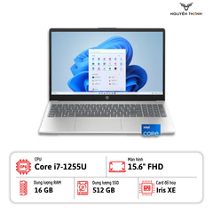 Laptop HP 15-fd0107dx (Core i7-1255U, Ram 16GB, SSD 512Gb, 15.6