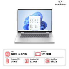 Laptop HP Envy x360 2 in 1 16-ac0013dx (Intel Core Ultra 5-125u, 16GB DDR5, SSD 512GB, 16 inch Full HD+ Touch, Silver)