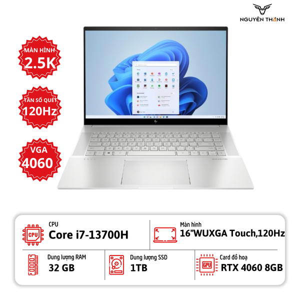 Laptop HP Envy 16-H1053DX (Core i7-13700H, 32GB RAM, 1TB SSD, RTX 4060 8GB, 16