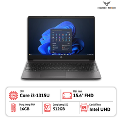 Laptop HP 250R G9 (i3 1315U, Ram 16GB, SSD 512GB, Windows 11 Pro,  Black)