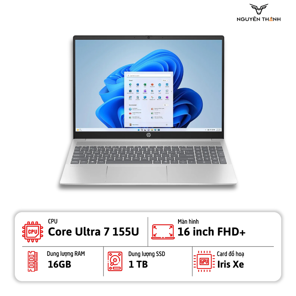 Laptop HP Pavillon 16af0067st màn to, máy khoẻ, ngoại hình đẹp