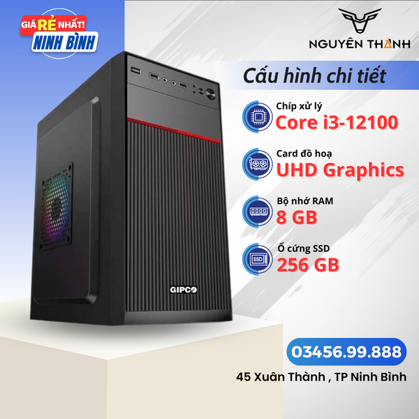 Máy tính văn phòng i3 12100 RAM 8GB SSD 256GB