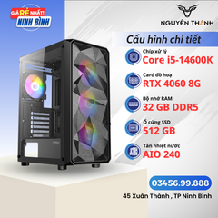Máy tính Gaming - Đồ hoạ i5 14600k | RAM 32GB | VGA RTX 4060 8G | SSD 512GB