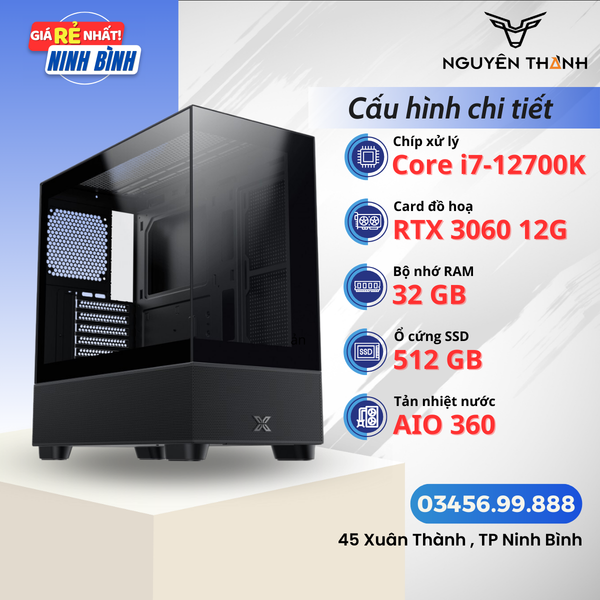 Máy tính Gaming - Đồ hoạ i7 12700k | RAM 32GB | VGA RTX 3060 12GB | SSD 512GB