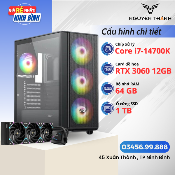 Máy tính - PC i7 14700K | VGA 3060 12G | RAM 64GB | SSD 1TB