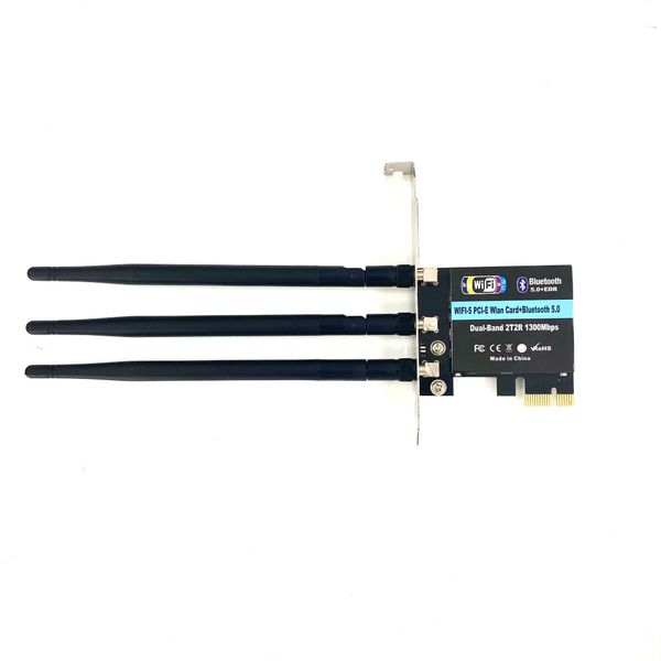 Card wifi-5 PCI-E WLan Card+ Bluetooth 5.0 Dual Band 2T2R 1300Mbps 2.4 / 5.8G băng tần kép