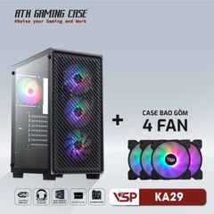 CASE VSP GAMING KA29- Black + 4Fans Led