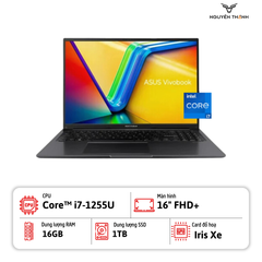 Laptop Asus VivoBook F1605Z (Core i7-1255U, 16GB RAM, 1TB SSD, 16