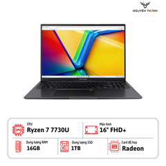 Laptop Asus Vivobook 16 M1605YA (Ryzen 7 7730U, Ram 16GB , SSD 1TB, 16