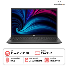 [New 100%] Laptop Dell Inspiron 15 3520 (i3-1215U/ RAM 8GB/ SSD 256GB/ 15.6'' FHD 120Hz/ Windows 11/ Carbon Black)