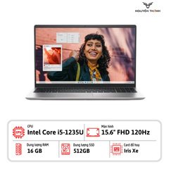 Laptop Dell Inspiron 15 3520 N5I5052W1 (Intel Core i5-1235U, 16GB, 512GB, Intel Iris Xe, 15.6 inch FHD, Win 11, OfficeHS, Bạc)