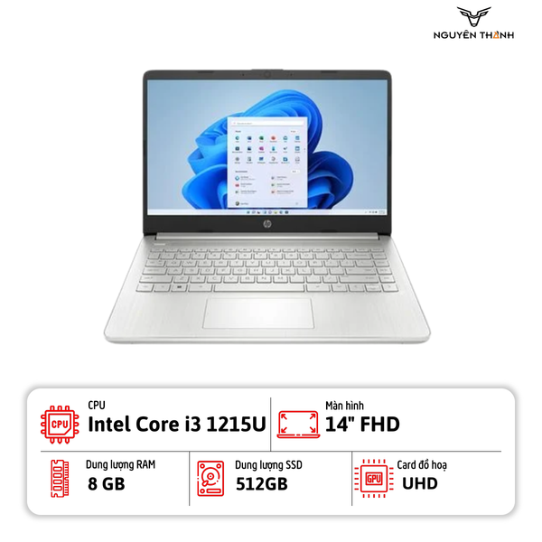 Laptop HP 14s-dq5121TU 8W355PA (Intel Core i3-1215U , 8GB , 512GB , Intel UHD , 14 inch FHD , Win 11 , Bạc)