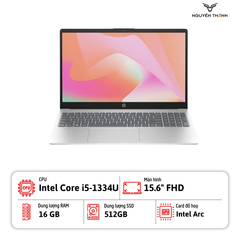 Laptop HP 15-fd0235TU (9Q970PA) (i5 1334U, 16GB RAM, 512GB SSD, 15.6 FHD, Win11, Bạc)