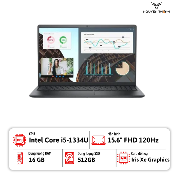 Laptop Dell Vostro 3530 (i5-1334U,16GB RAM,512GB SSD,15.6 FHD,Windows,Đen)