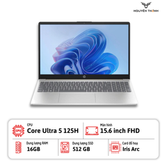Laptop HP 15t-fd100 (Core Ultra 5 125H, 16GB RAM, 512GB SSD, 15.6 inch FHD, Windows 11, Bạc)