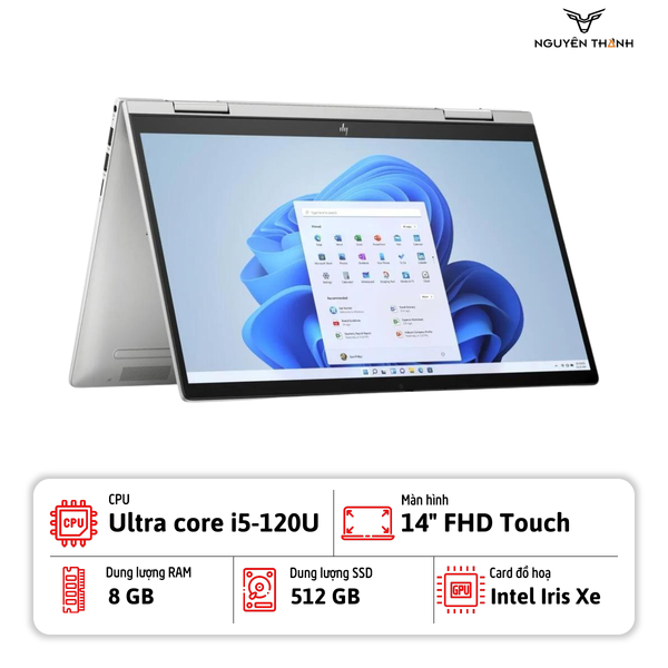 Laptop HP Envy x360 2 in 1 14-es1013dx (Intel Core 5-120U, 8GB, SSD 512GB, 14 inch FHD Touch, Bạc)