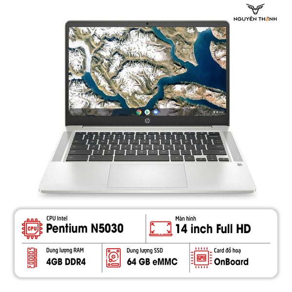 Laptop HP Chromebook 14a-na0051CL ( Intel® Pentium® Silver N5030/ Ram 4GB/ SSD 64 GB eMMC/ 14