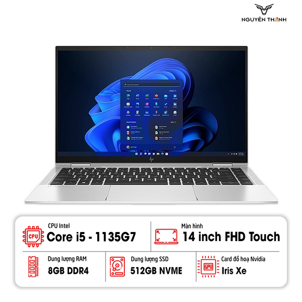 Laptop HP EliteBook x360 1040 G8 (Intel Core i5-1135G7/ Ram 8GB DDR4/ 512GB SSD/ Intel Iris Xe Graphics/ 14inch FHD/ Touch 2 in 1/ Win 10 Pro Tặng kèm Bút cảm ứng