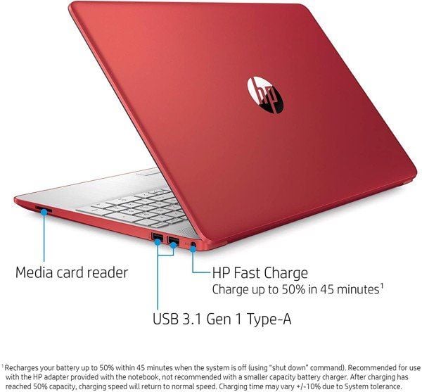 Laptop HP 15 (Intel Pentium N6405/ 4GB/ 128GB SSD/ 15.6 HD WIN10/ Scarlet Red)