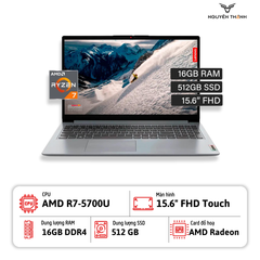Lenovo IdeaPad 1 15ALC7 (AMD Ryzen 7-5700U, RAM 16GB , SSD 512GB, 15.6