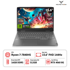 Laptop Lenovo LOQ 15APH8 (Ryzen 7-7840HS, 16GB, 512GB, RTX 4060 8GB, 15.6
