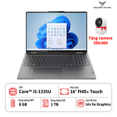 Laptop Lenovo Yoga 7 16IRL8 (Core™ i5-1335U, Ram 8GB, 1TB SSD, 16inch WUXGA, Win 11, Xám)