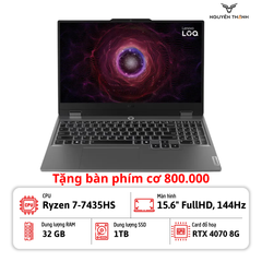 Laptop Lenovo LOQ 15ARP9 (Ryzen 7-7435HS, 32GB, 1TB, RTX 4070 8GB, 15.6