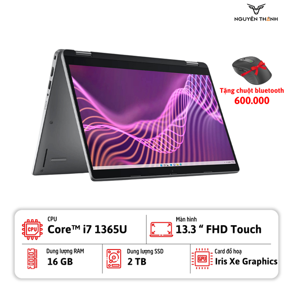 Laptop Dell Latitude 5340 2 in 1 (Core i7-1365U, 16GB RAM, 2TB SSD, 13.3''FHD Touch, Win 11, Xám)