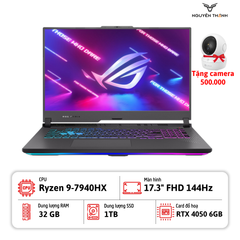 Laptop ASUS ROG Strix G17 (Ryzen 9 7940HX, 32GB RAM, 1TB SSD, RTX 4050 6GB,17.3