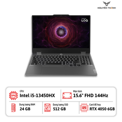 Laptop Lenovo LOQ 15IRX9 ( Core i5 -13450HX, Ram 24GB, SSD 512GB, RTX 4050 6GB, 15.6'' FHD, Luna Grey )