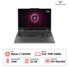Laptop Lenovo LOQ 15ARP9 (Ryzen 7-7435HS, 16GB, 512GB, RTX 4060 8GB, 15.6