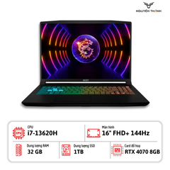 Laptop MSI Crosshair 16  (Core i7-13620H, RAM 32GB, SSD 1TB, RTX 4070 8G, 16