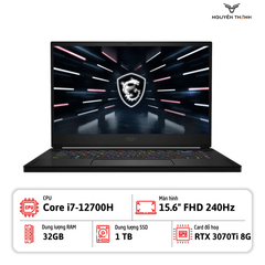 Laptop MSI Stealth GS66 12UGS-245US (Core i7-12700H | 32GB | 1TB SSD | RTX 3070 Ti 8GB | 15.6 inch FHD 240Hz | Win 11)_HNK
