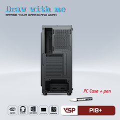 Case gaming kèm bút vẽ dạ quang P18+ (3 Fan)