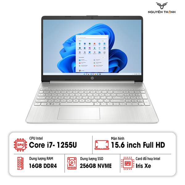 Laptop HP 15-DY5097NR 12th Gen Core i7-1255U, 16GB DDR4, 256GB SSD, Intel Iris Xe Graphics, 15.6