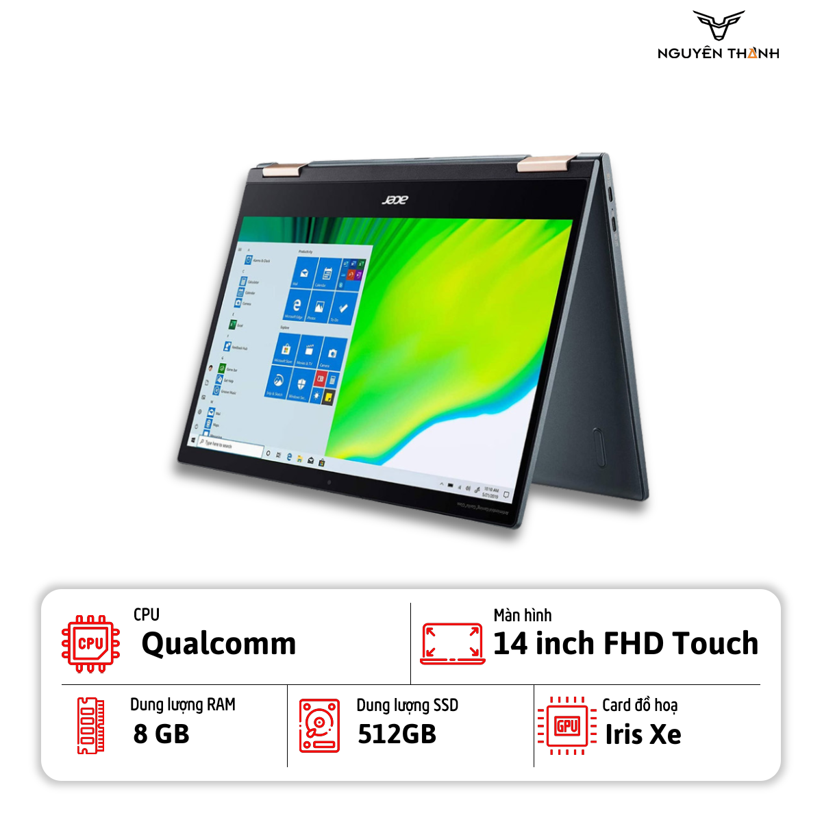 Laptop Acer Spin 7( Qualcomm Snapdragon SC8180XP, RAM 8GB, SSD 512GB, 14