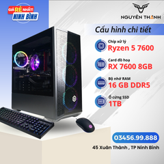 Máy tính chơi game CyberPower (AMD Ryzen 5 7600 | RAM 32GB DDR5 | 1TB M.2 NVMe SSD | AMD Radeon RX 7600 8GB | Windows 11 Home)