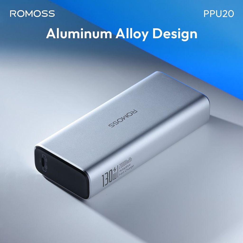 Pin dự phòng Romoss PPU20 130W 20000mAh Adaptive Fast Charge Power Bank - Sạc được cho Laptop
