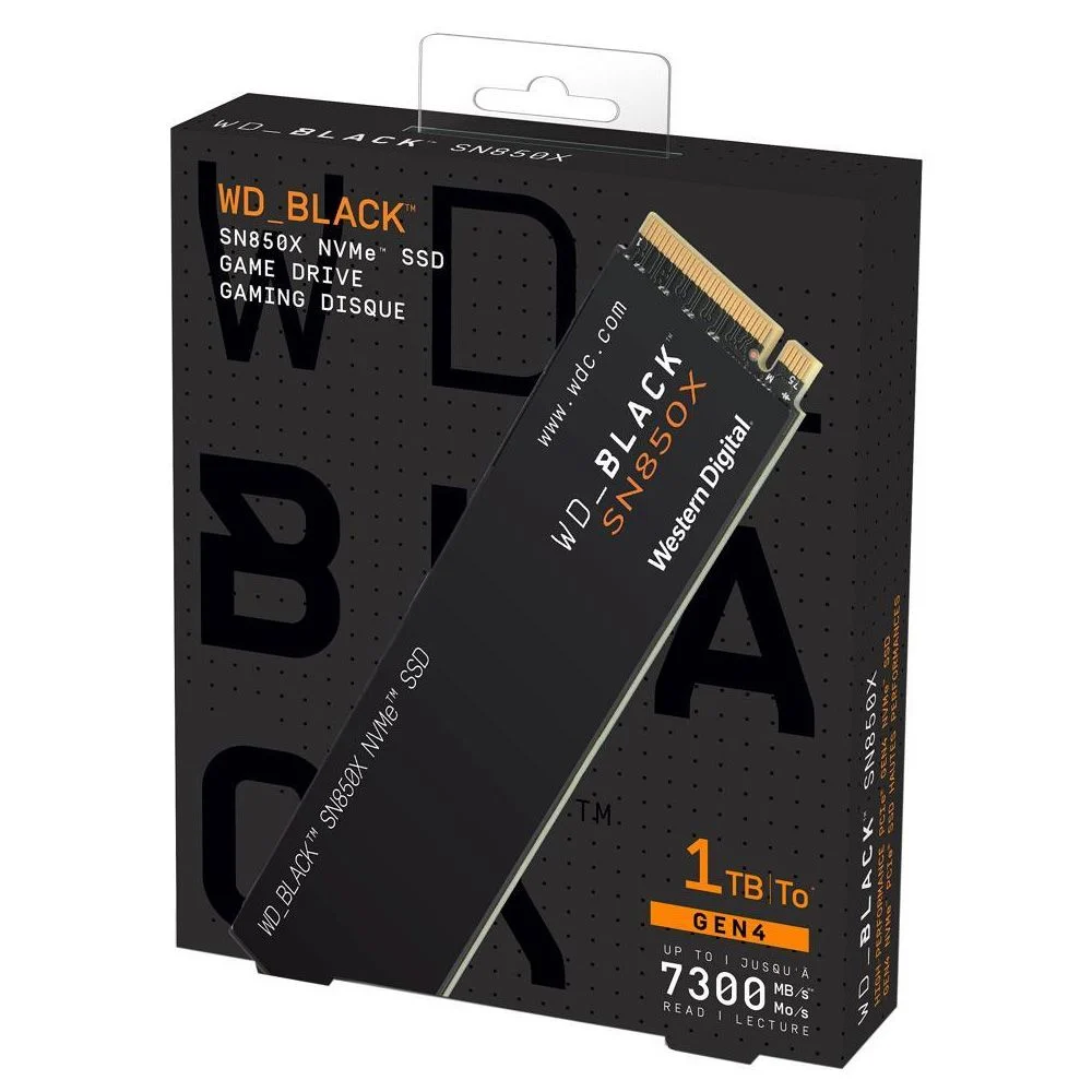 Ổ cứng SSD WD SN850X Black 1TB M.2 2280 PCIe NVMe 4x4 (Đọc 7300MB/s - Ghi 5300MB/s)