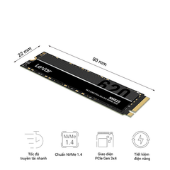 Ổ cứng SSD Lexar NM620 512GB M.2 2280 PCIe 3.0x4 (Đọc 3300MB/s - Ghi 2400MB/s)