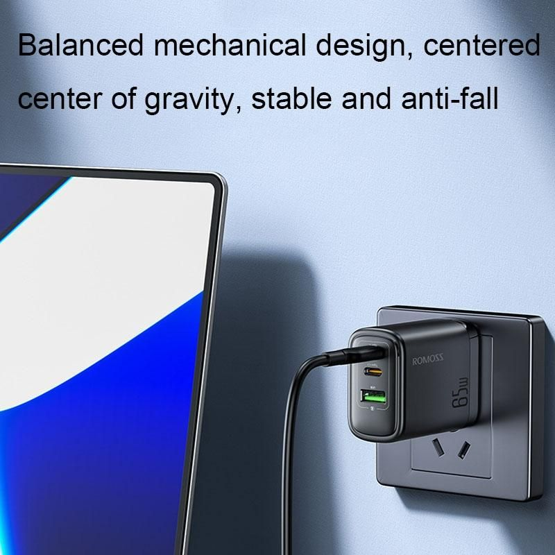 Bộ sạc nhanh Romoss AC65MC 65W (2 USB-C + 1 USB-A)